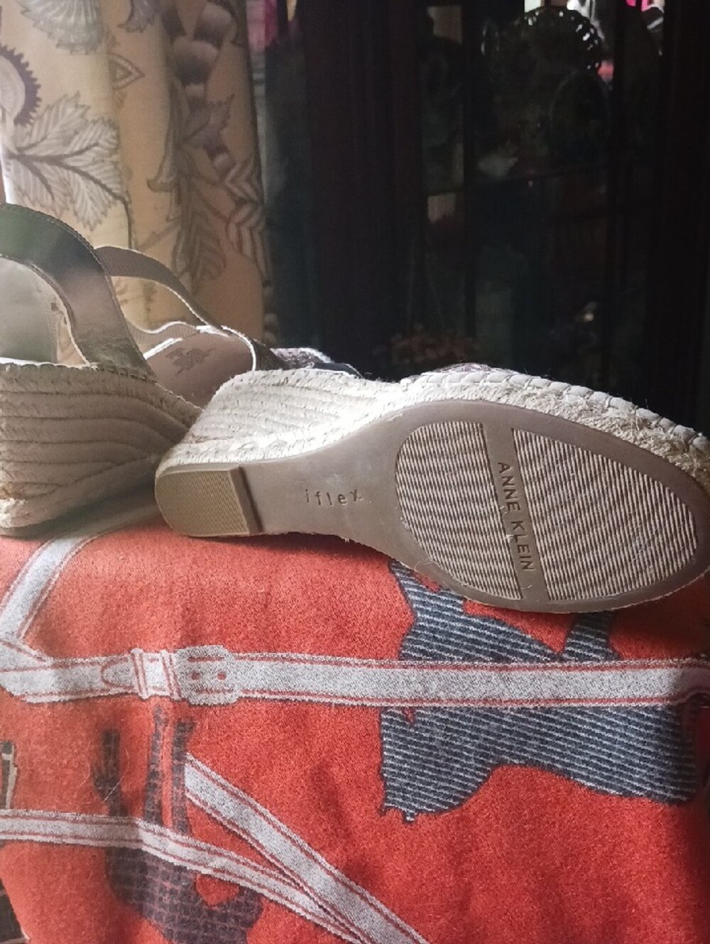 Anne Klein Sport Metallic Champagne Espadrille Wedges - Picture 3 of 4